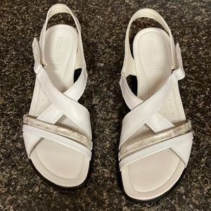 Ecco white sandals size 42